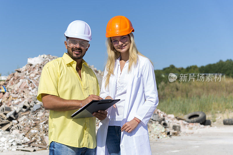 在田里找建筑工地的废料