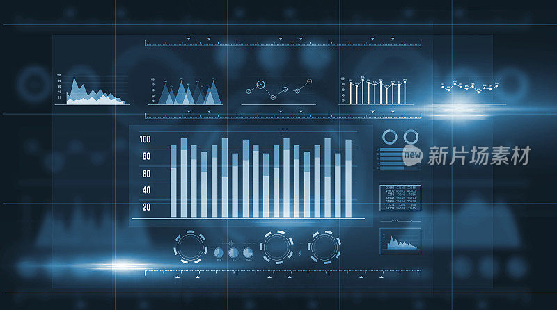 销售数据和经济增长图表。商业策略。抽象的图标。数字营销。未来商业投资信息技术。