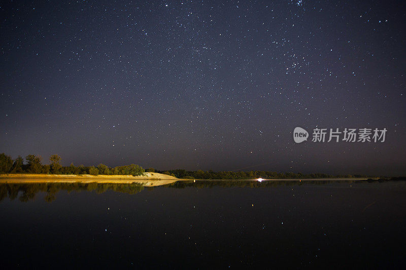 夜空繁星点点。星星。景观