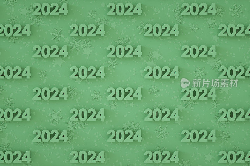 2024年新年绿色背景