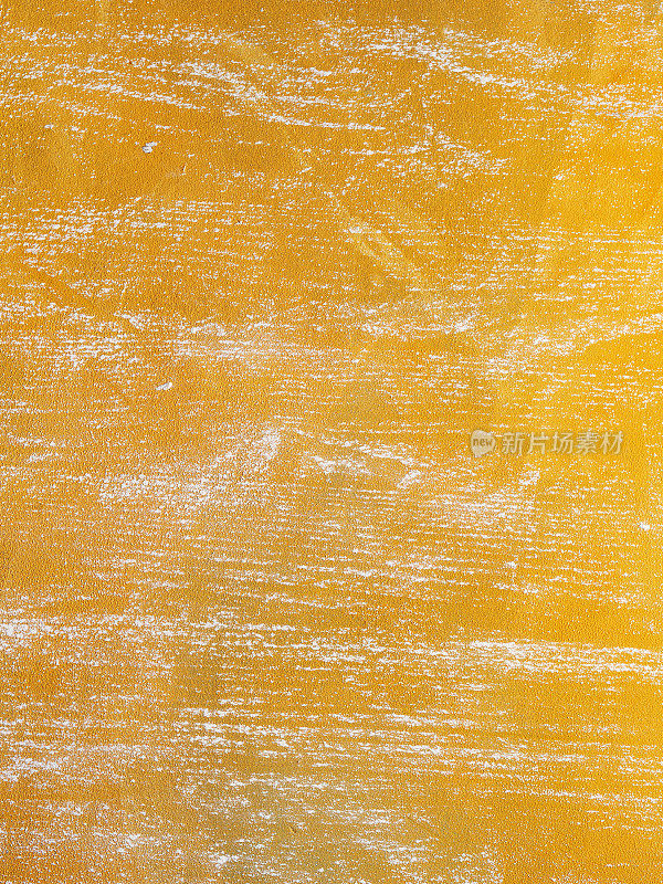 黄色艺术粉彩背景纹理，抽象黄色垃圾背景，背景或墙纸，纹理背景，油漆墙背景，