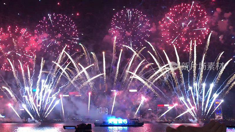 新年前夕在香港维多利亚港