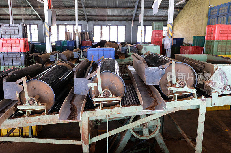 锡兰茶厂内的茶叶加工设备。