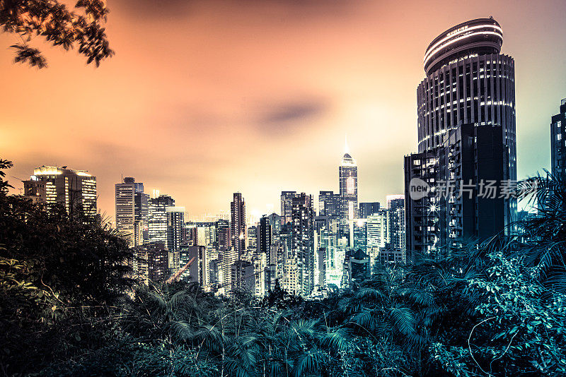 香港的住宅大厦夜景