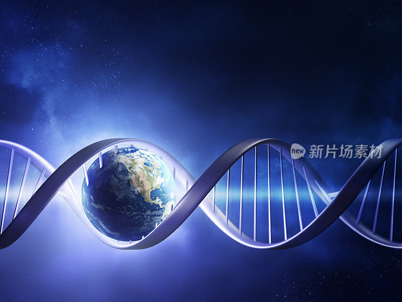 发光的地球DNA链