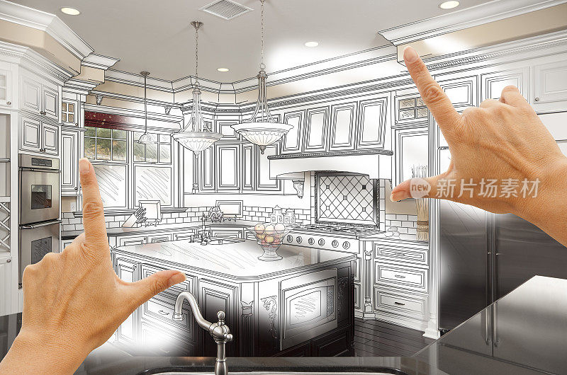 手框架定制厨房设计图纸和照片组合