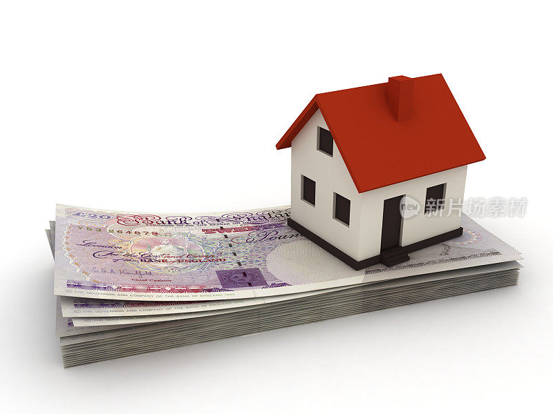 英国磅房屋房地产价格抵押概念