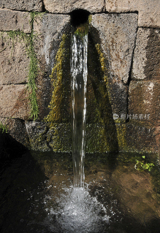 淡水泉水，印加墙，秘鲁