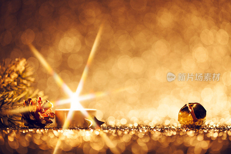 圣诞灯-散焦蜡烛散焦装饰金