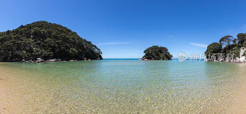 阿贝尔塔斯曼国家公园海滩全景，新西兰南岛