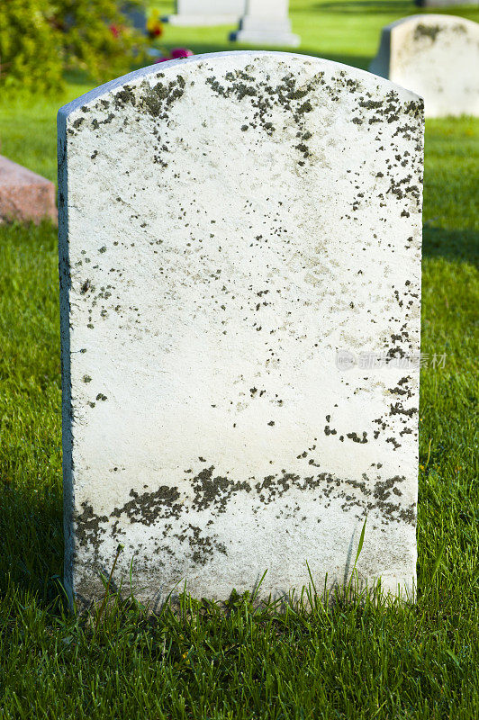 墓地里的空白墓碑
