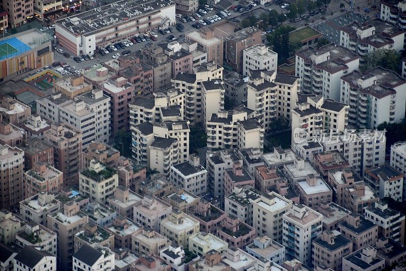 深圳的住宅小区，高角度视角，广东省