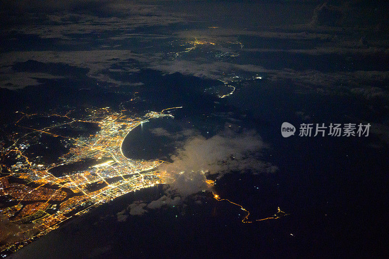 越南岘港湾的鸟瞰图