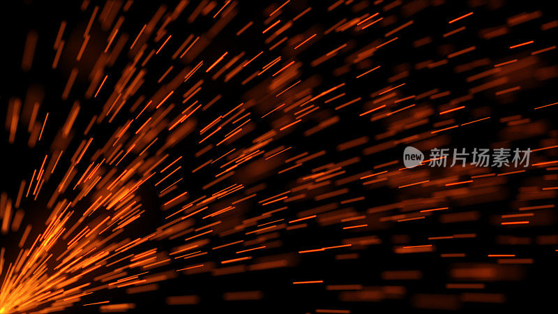 火花飞到一边的慢动作3d插图