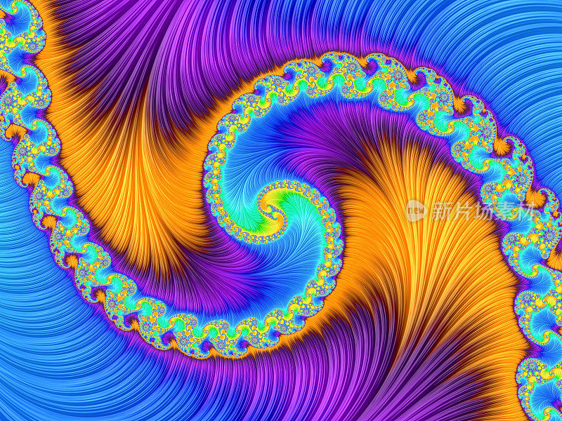 抽象的彩虹漩涡。色彩斑斓的螺旋