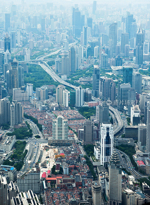 上海城市景观鸟瞰图