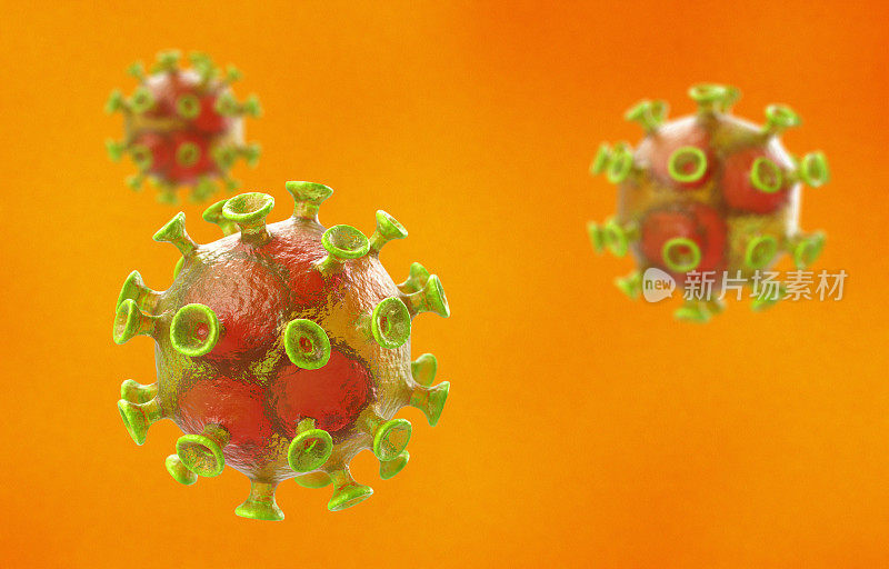 病毒细胞，3D插图