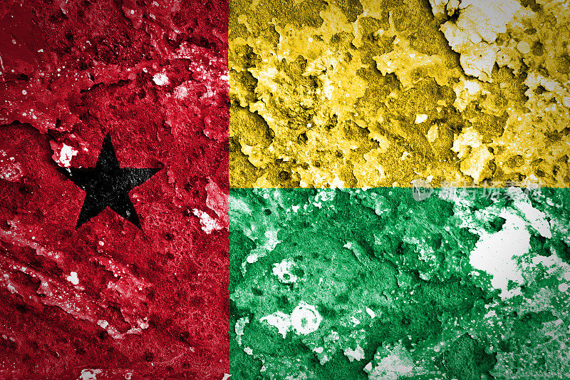陈旧的几内亚比绍国旗