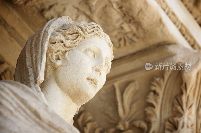 智慧女神索菲娅古代雕像切尔苏斯图书馆土耳其以弗所