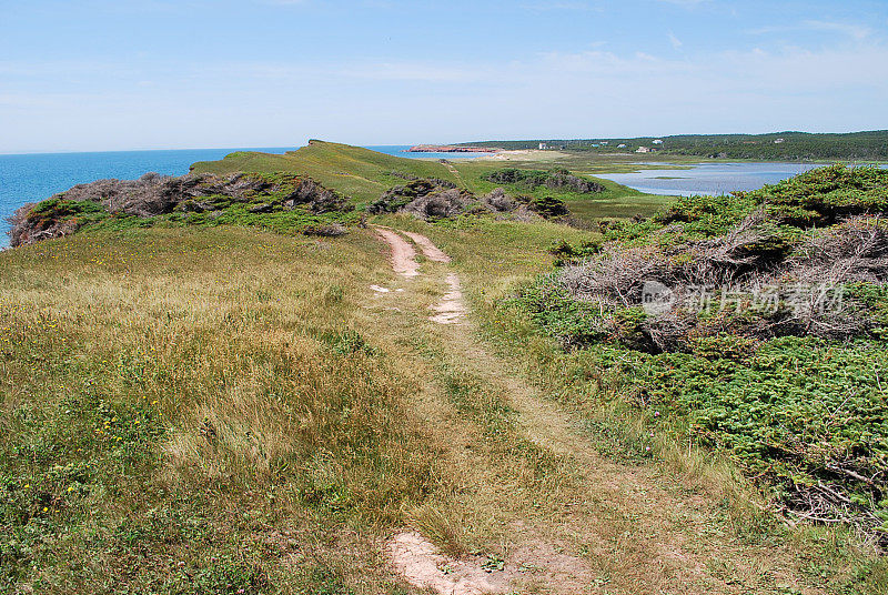 魁北克莫德林岛的徒步旅行路线和远景