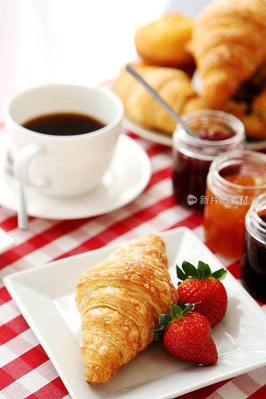 早餐――牛角面包和咖啡