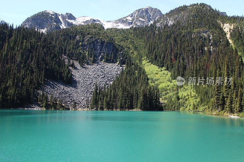 绿松石蓝色的湖