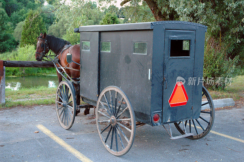 门诺派马与童车