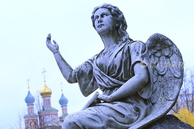 天使在新圣母修道院祈祷-莫斯科，俄罗斯