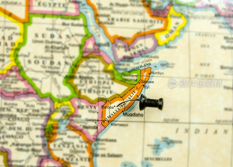 地图上的索马里