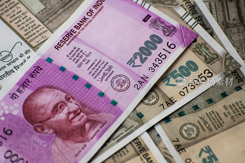 印度2000卢比和500卢比纸币
