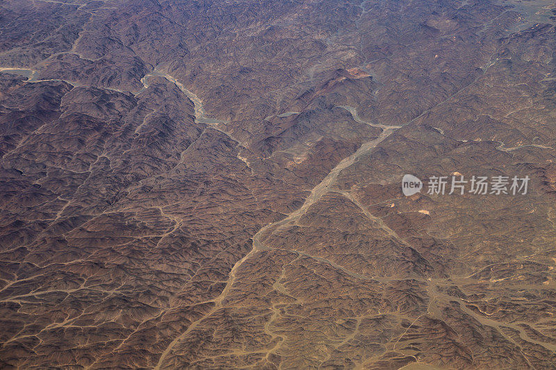 埃及山脉和沙地高原的鸟瞰图