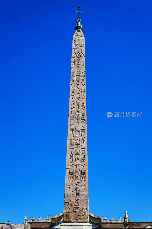 意大利罗马，波波罗广场的弗拉米尼奥方尖碑
