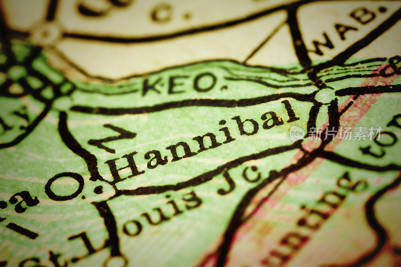 汉尼拔，密苏里的古董地图