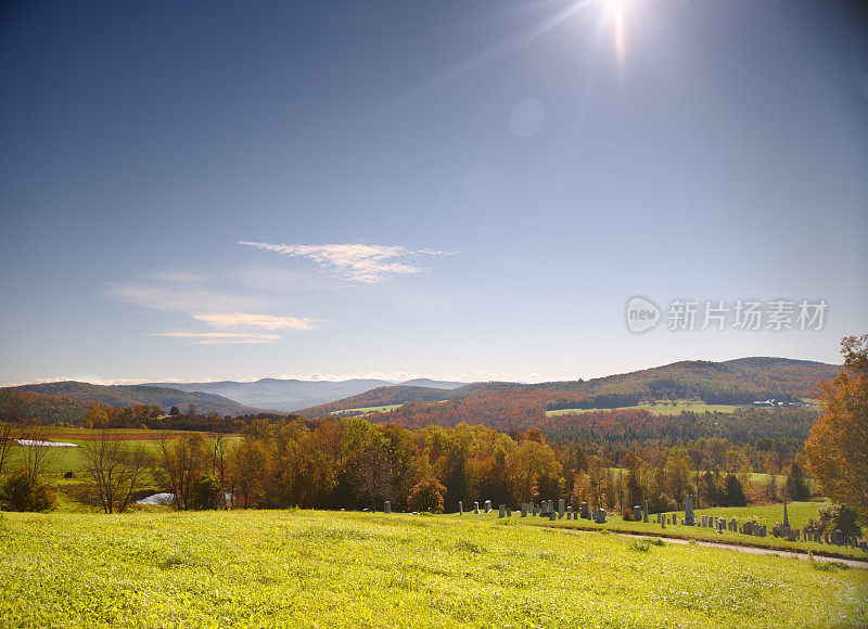 佛蒙特州的秋天风景。