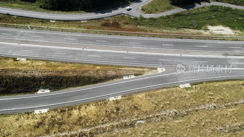 联邦公路建设工地，鸟瞰图