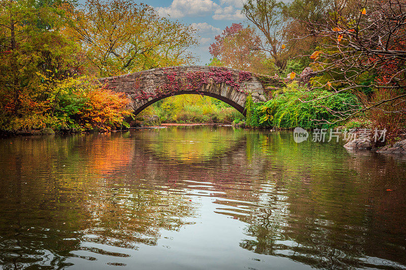 中央公园的盖普斯托桥。纽约市，纽约州。美国