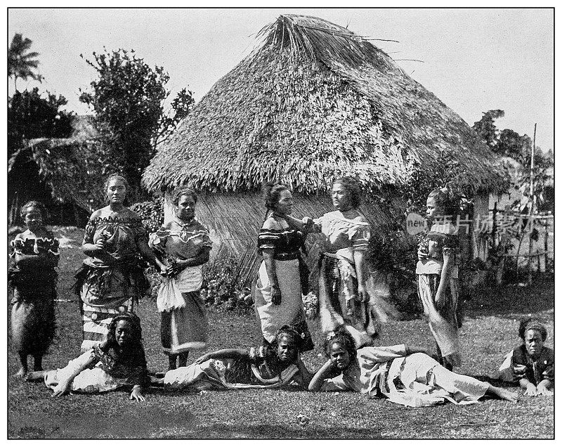 古黑白照片:帕果帕果，图图伊拉岛