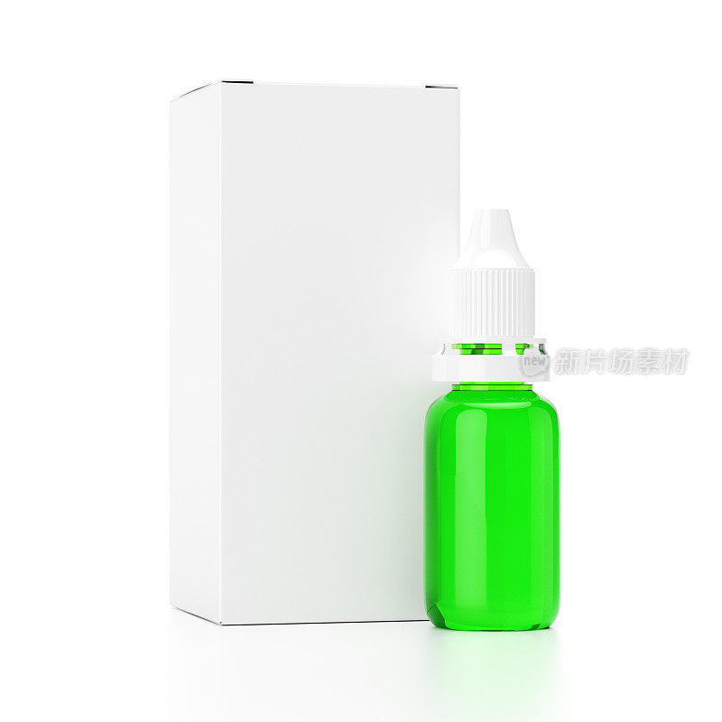 白色背景的滴管化妆品瓶模型