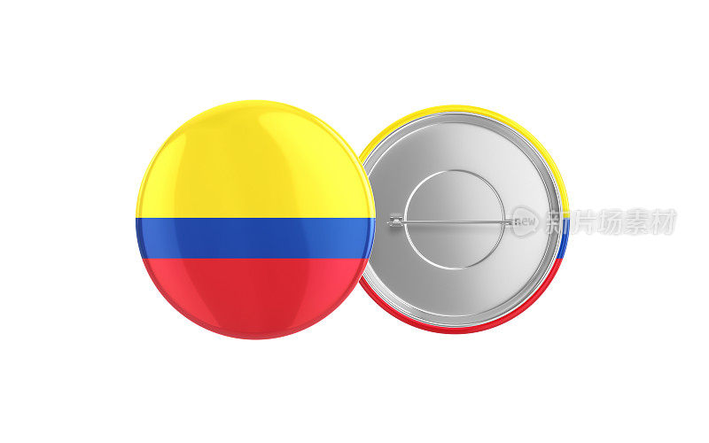 哥伦比亚国旗徽章别针动作捕捉，前后剪辑路径