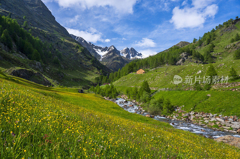 高山景观沿着Timmelsjoch高山口