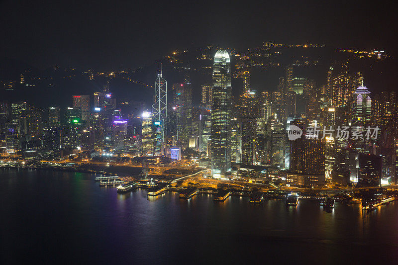 晚上的香港天际线