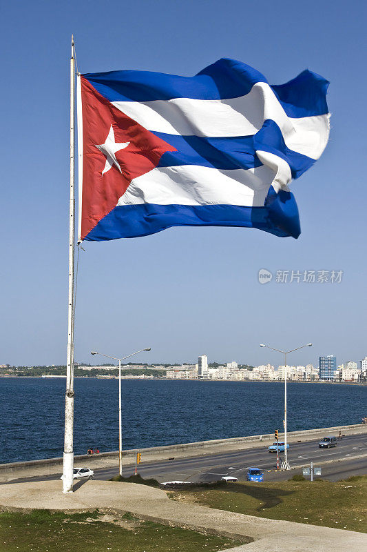 古巴国旗在哈瓦那，古巴