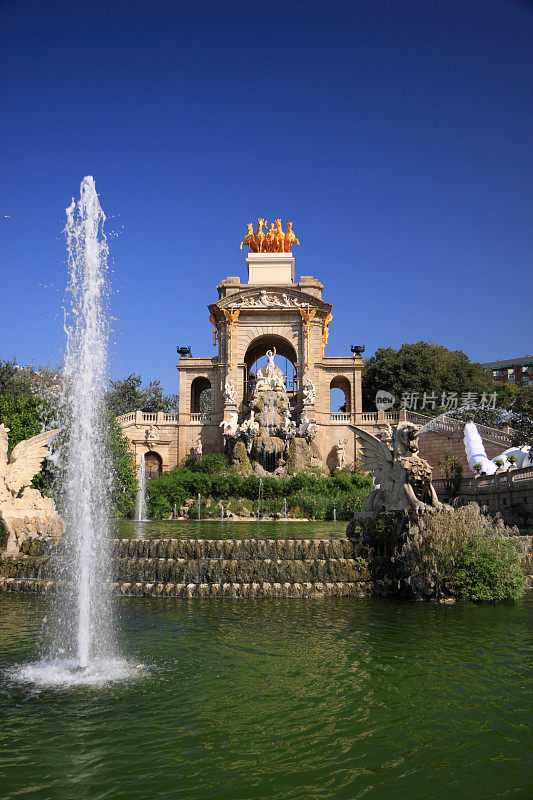 Ciutadella公园瀑布喷泉