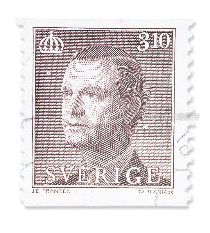 老式瑞典邮票-国王卡尔十六世古斯塔夫