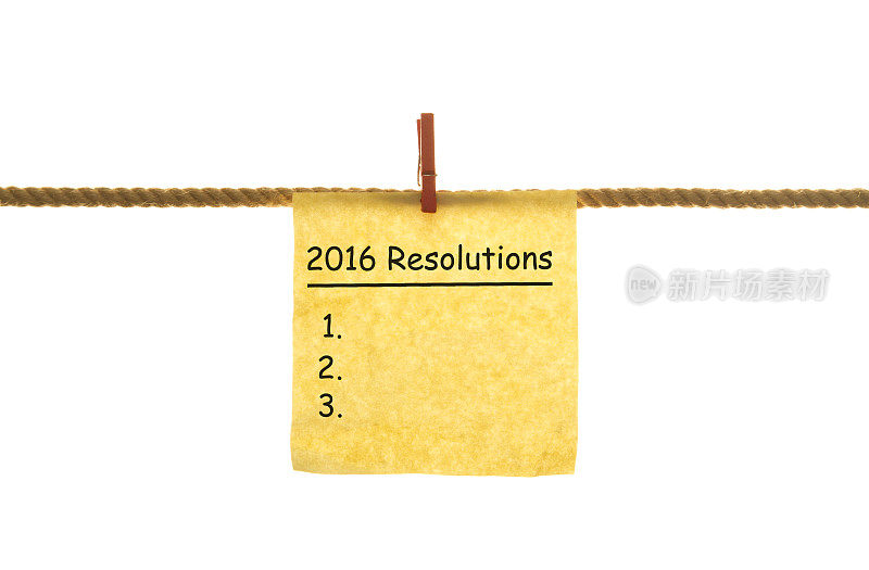 2016年新年决心:晒衣绳上挂黄色便签