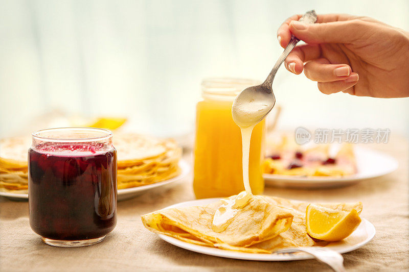 煎饼蜂蜜