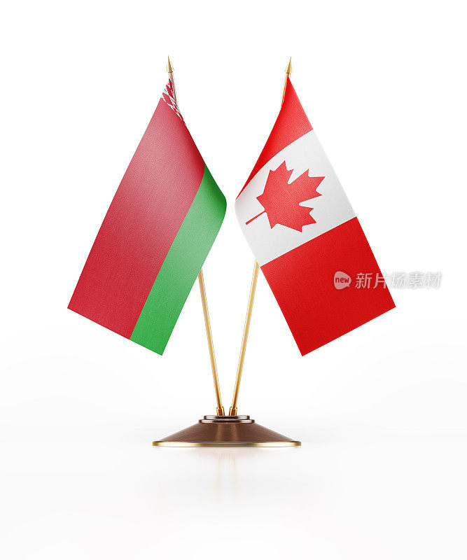 白俄罗斯和加拿大的微型国旗