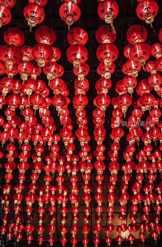 新加坡天合景庙的红纸灯笼
