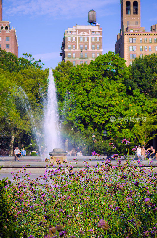 曼哈顿华盛顿广场公园的喷泉