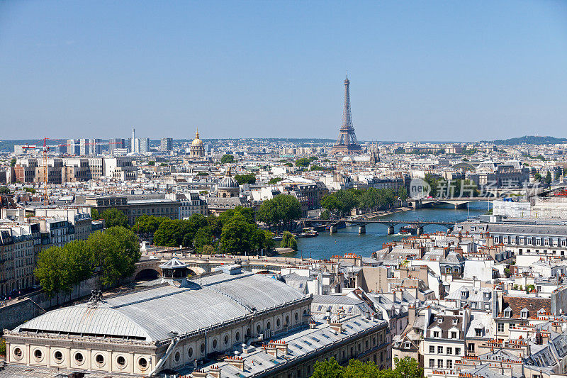 巴黎和塞纳河的城市景观